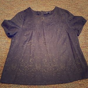 Black Jacquard short sleeve top